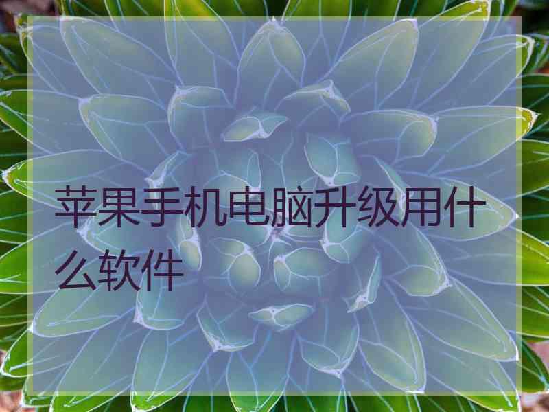 苹果手机电脑升级用什么软件