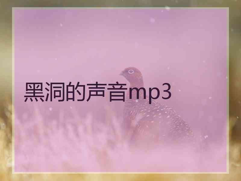 黑洞的声音mp3