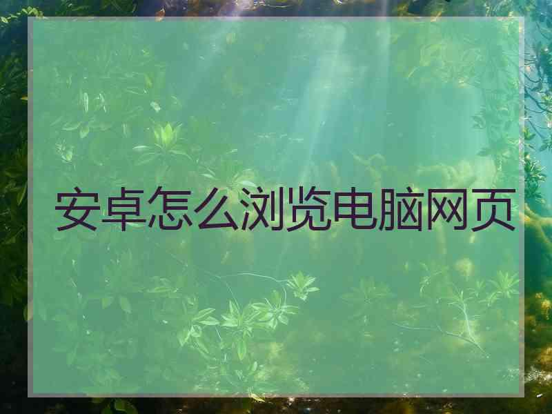 安卓怎么浏览电脑网页