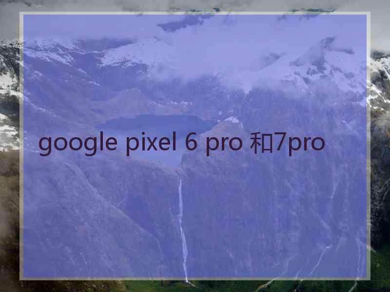 google pixel 6 pro 和7pro