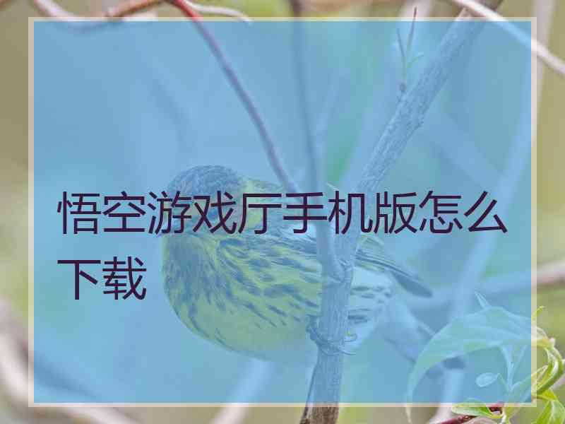 悟空游戏厅手机版怎么下载