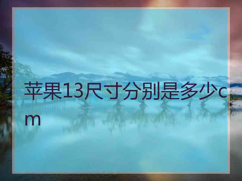 苹果13尺寸分别是多少cm