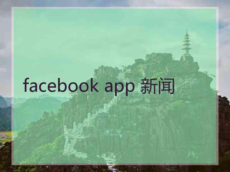 facebook app 新闻