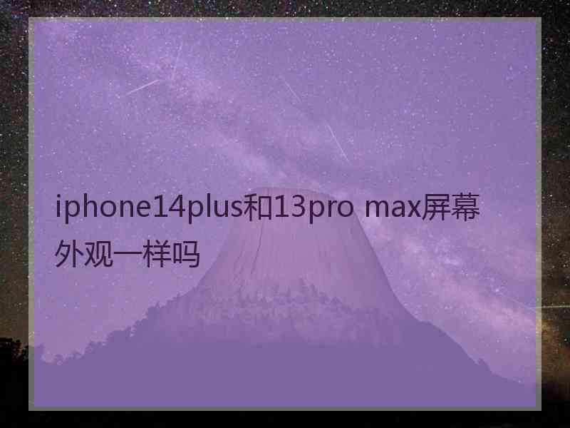 iphone14plus和13pro max屏幕外观一样吗