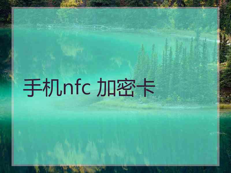 手机nfc 加密卡