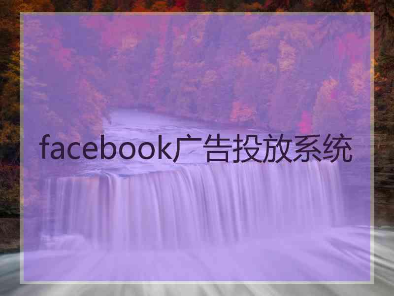 facebook广告投放系统