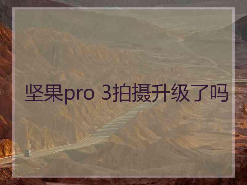 坚果pro 3拍摄升级了吗