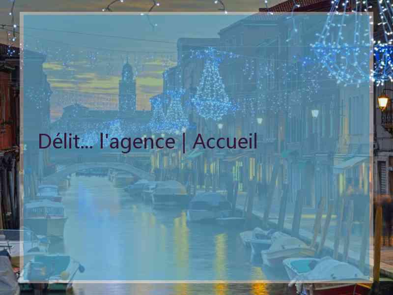 Délit... l'agence | Accueil