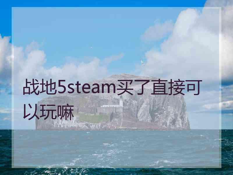 战地5steam买了直接可以玩嘛