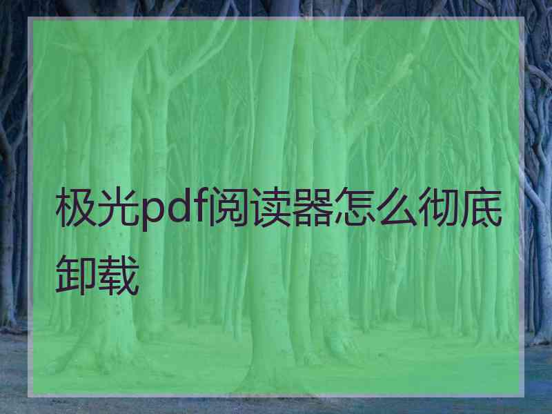 极光pdf阅读器怎么彻底卸载