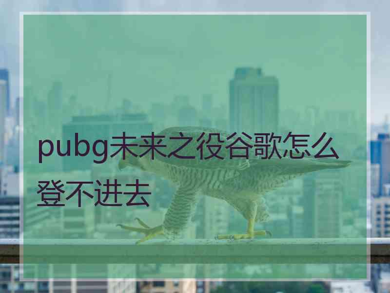 pubg未来之役谷歌怎么登不进去