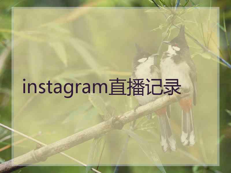 instagram直播记录