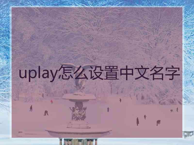 uplay怎么设置中文名字