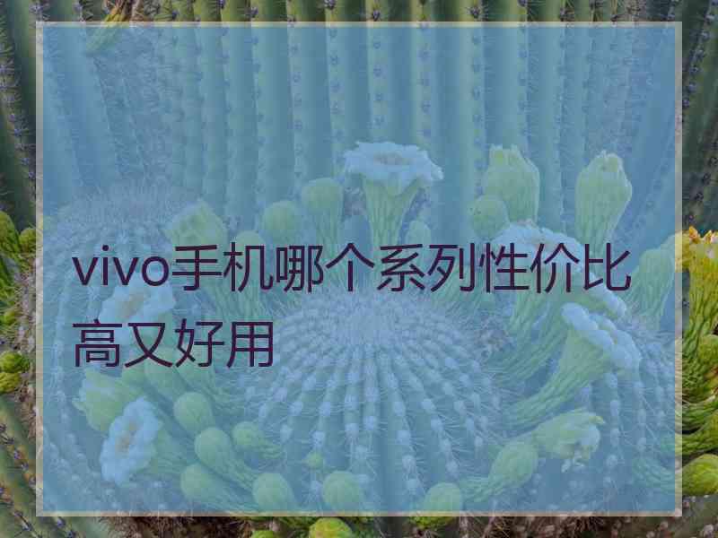 vivo手机哪个系列性价比高又好用