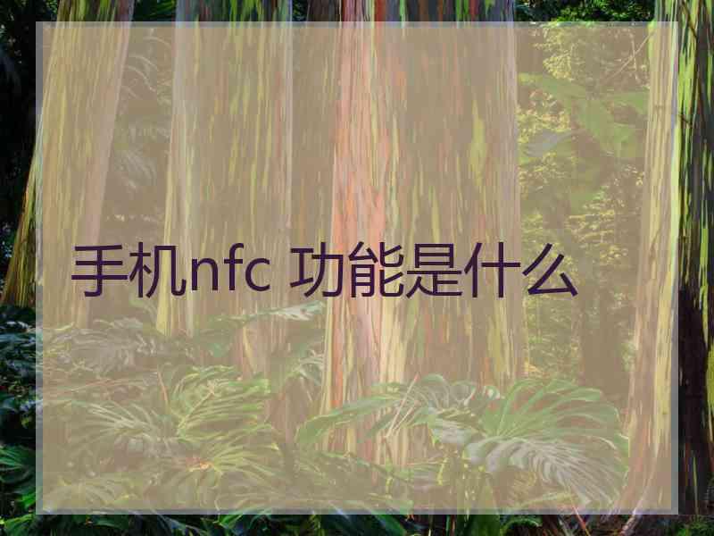 手机nfc 功能是什么