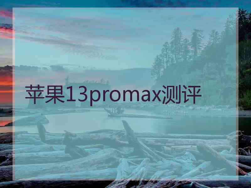 苹果13promax测评