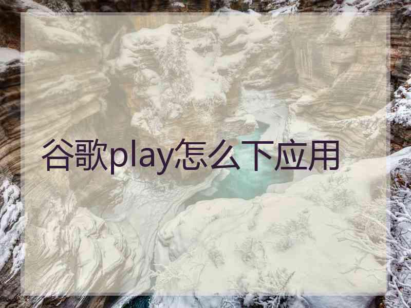 谷歌play怎么下应用