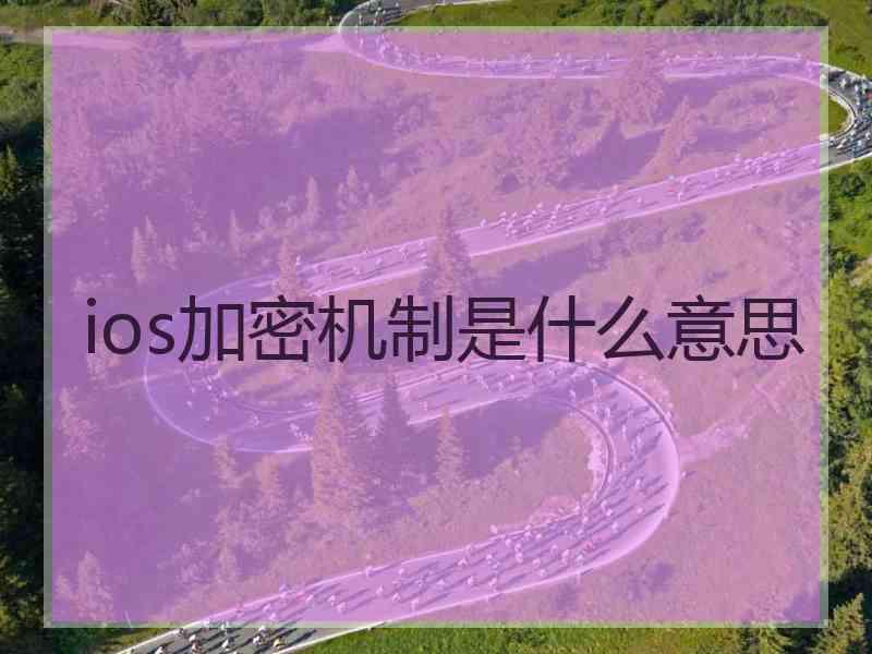 ios加密机制是什么意思