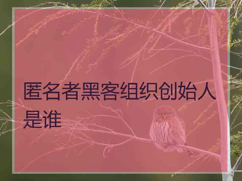 匿名者黑客组织创始人是谁