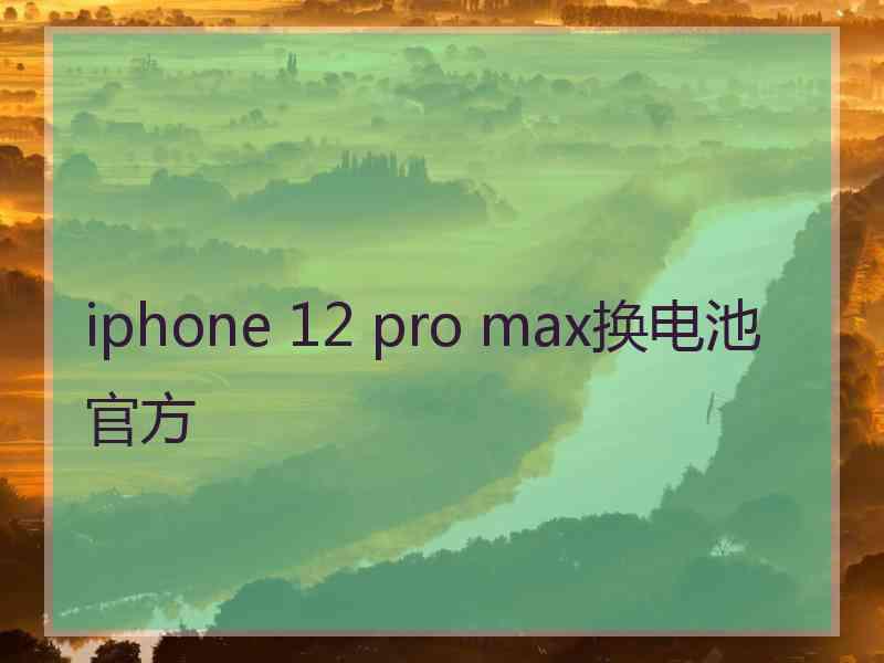 iphone 12 pro max换电池官方