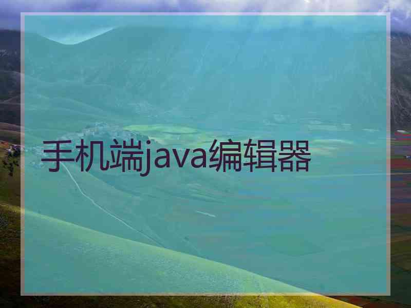 手机端java编辑器