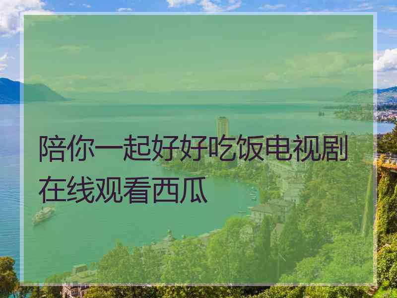 陪你一起好好吃饭电视剧在线观看西瓜