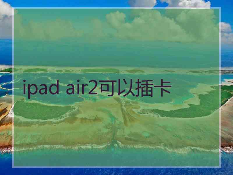 ipad air2可以插卡