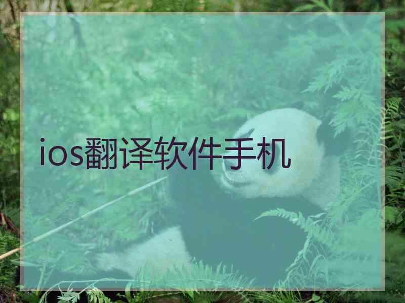 ios翻译软件手机