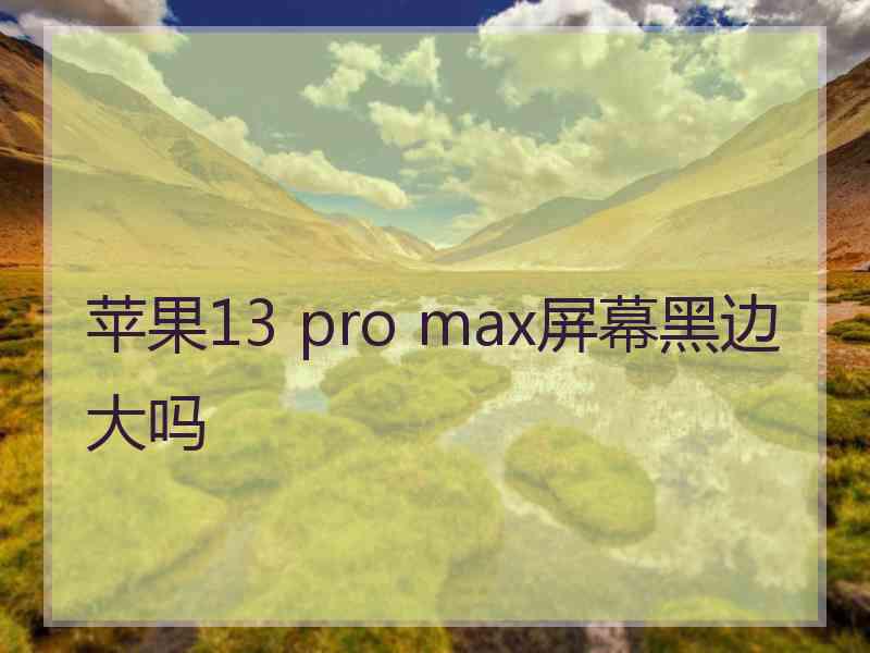 苹果13 pro max屏幕黑边大吗