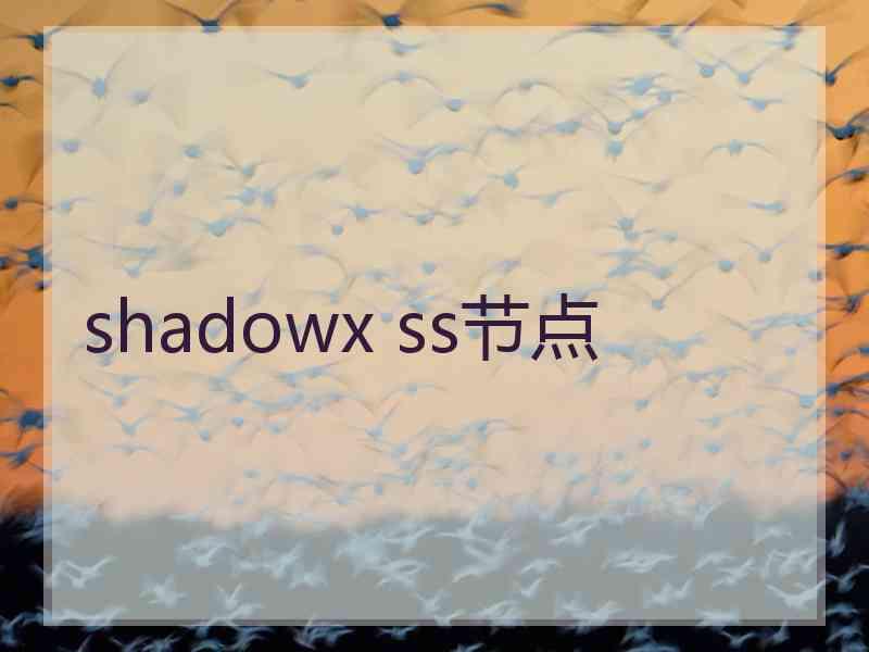 shadowx ss节点