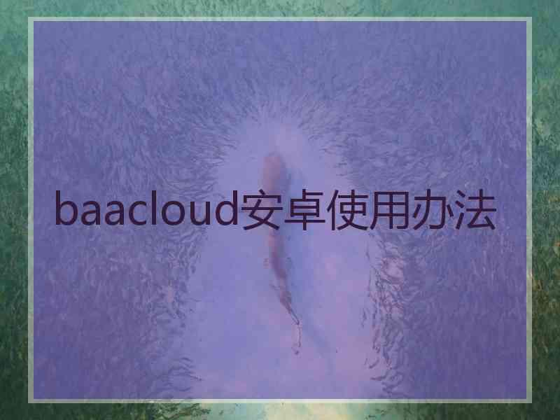 baacloud安卓使用办法