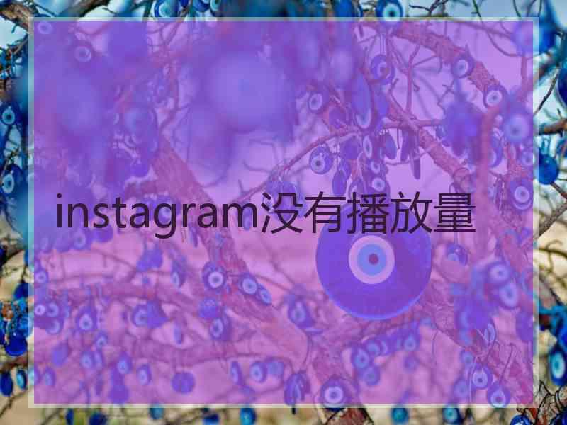 instagram没有播放量