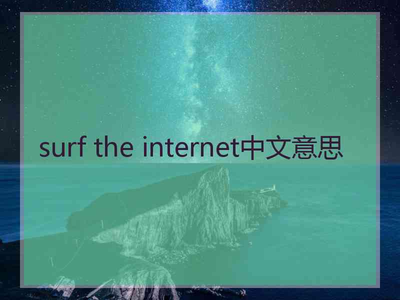 surf the internet中文意思