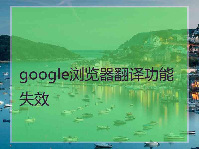 google浏览器翻译功能失效