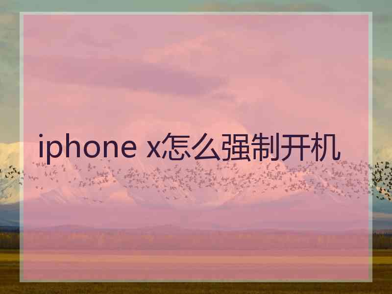 iphone x怎么强制开机