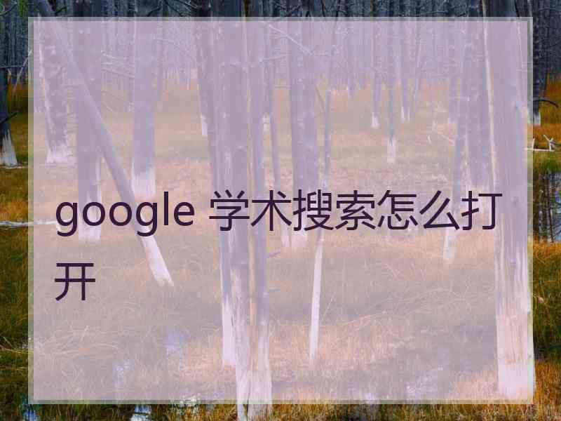 google 学术搜索怎么打开