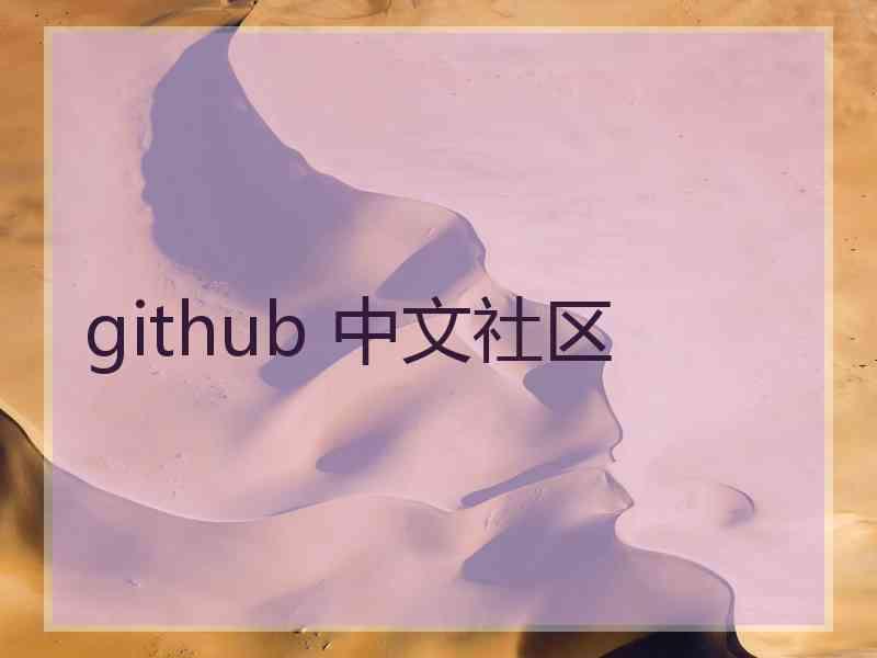 github 中文社区