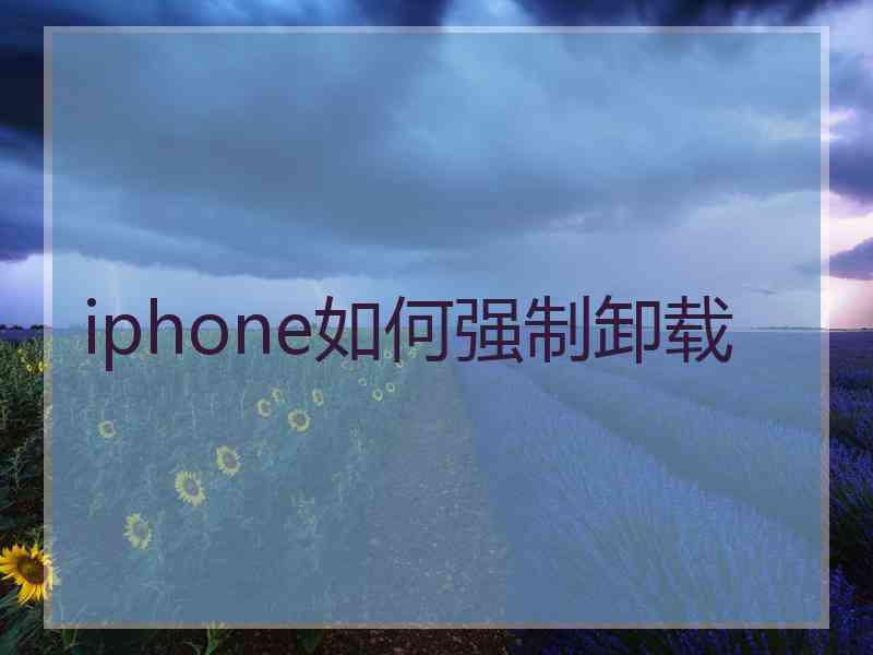 iphone如何强制卸载