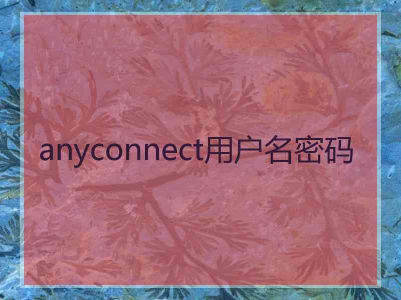 anyconnect用户名密码