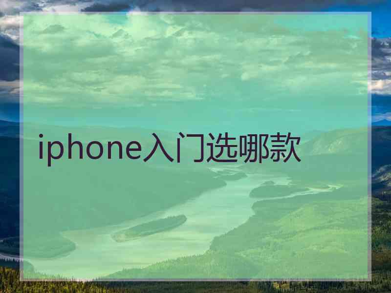 iphone入门选哪款