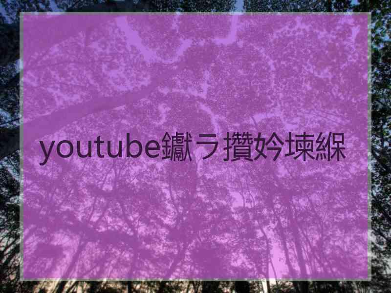 youtube钀ラ攢妗堜緥