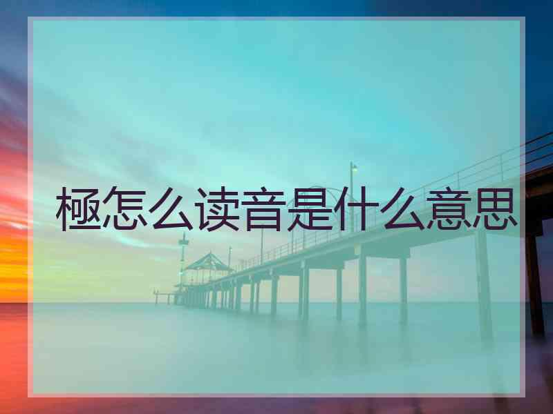 極怎么读音是什么意思