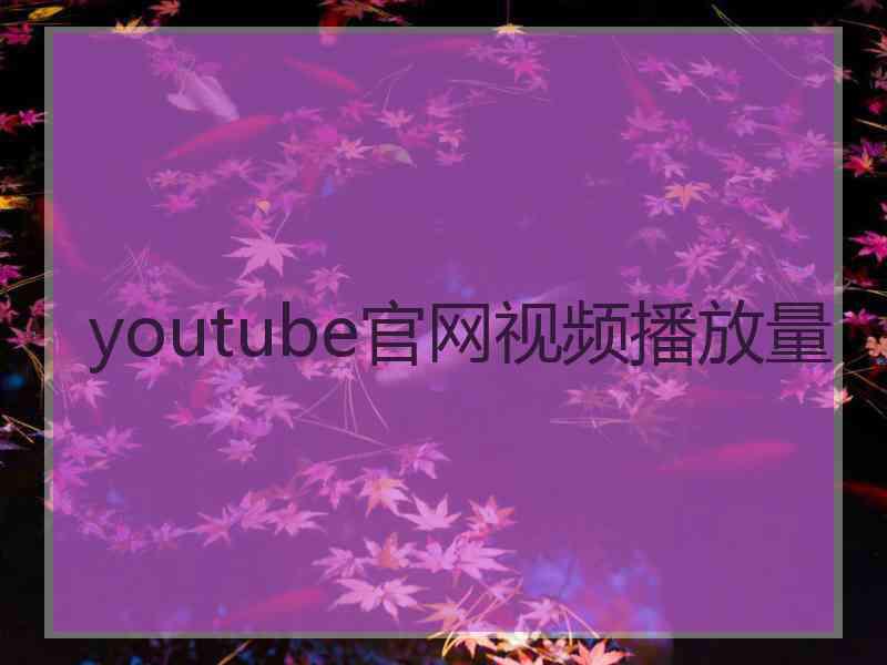 youtube官网视频播放量