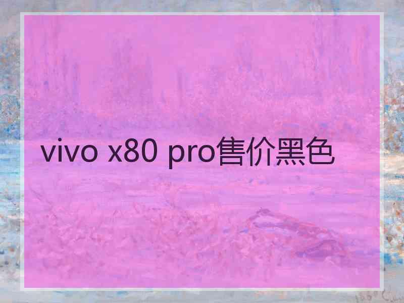 vivo x80 pro售价黑色