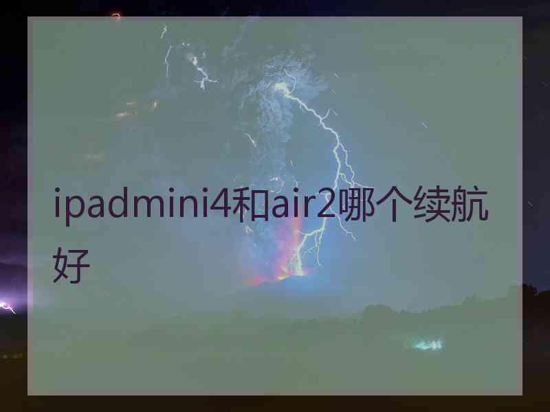 ipadmini4和air2哪个续航好