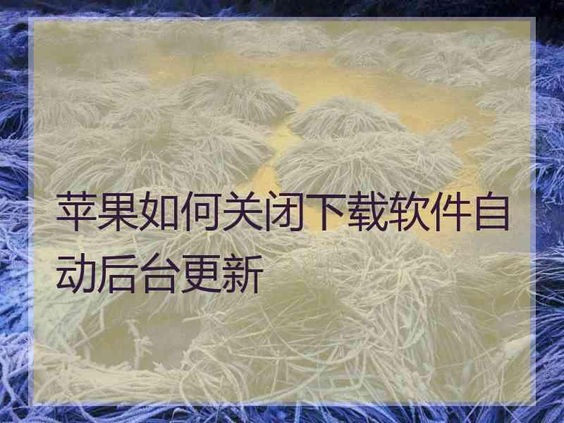 苹果如何关闭下载软件自动后台更新