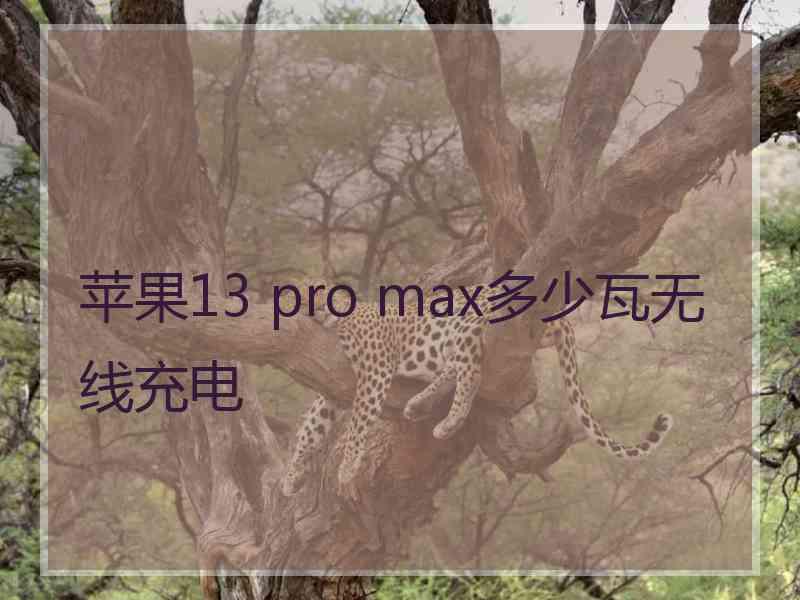 苹果13 pro max多少瓦无线充电