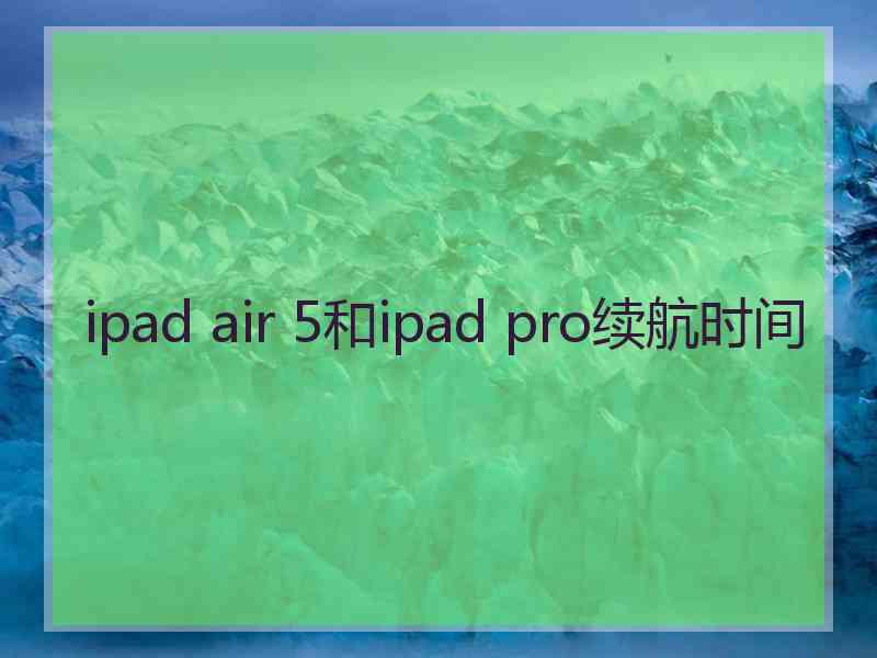 ipad air 5和ipad pro续航时间