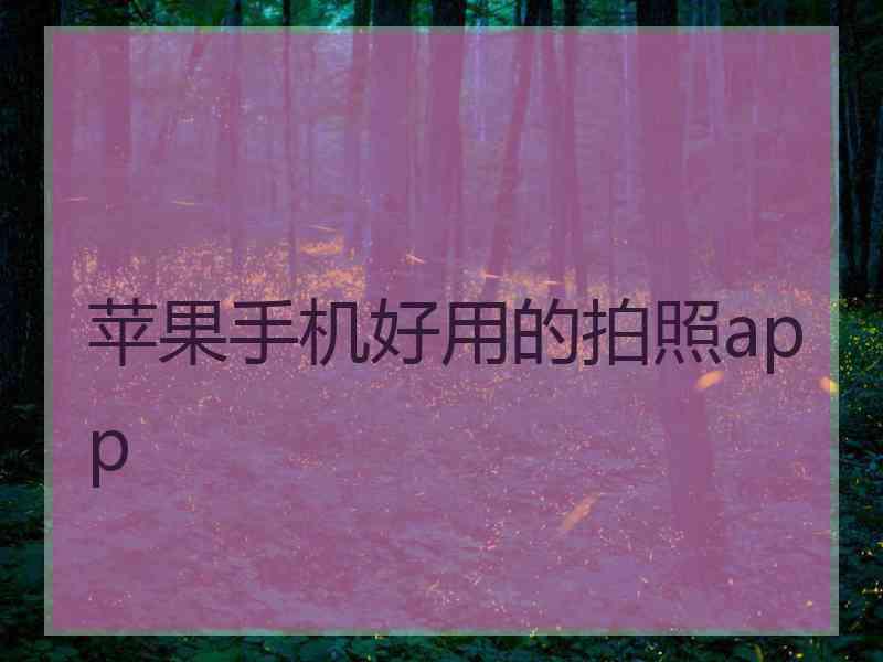 苹果手机好用的拍照app