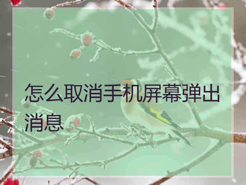 怎么取消手机屏幕弹出消息